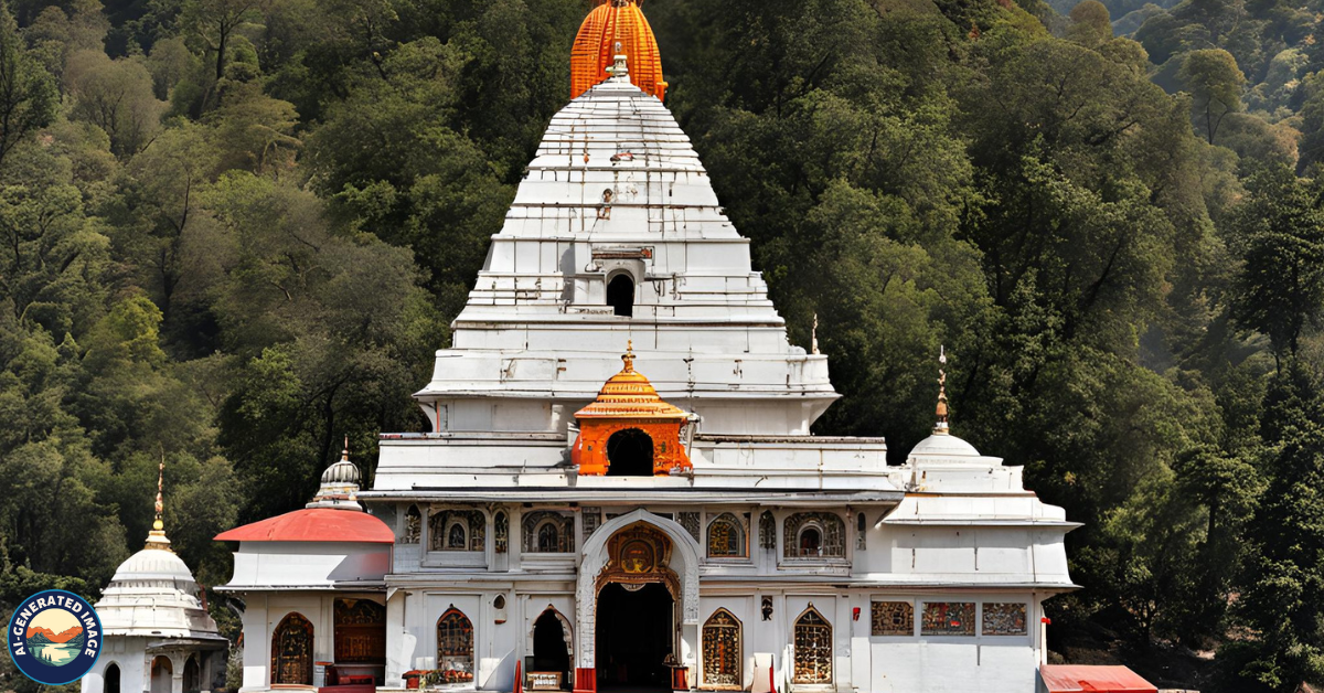 Naina Devi Temple, a religious place.