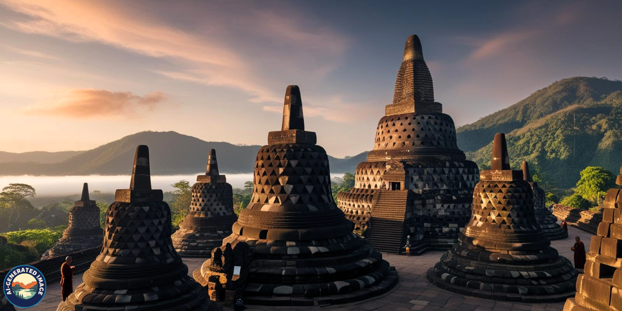 Borobudur's Buddhist stupas