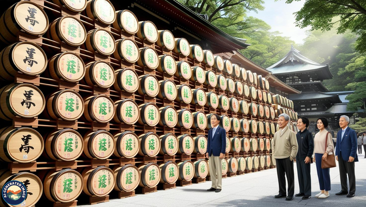Barrels of Sake and Wine